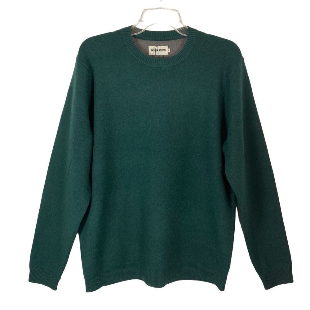 Taylor Stitch The Double Knit crewneck Sweater in Forest Wool Blend S-XL - Picture 2 of 7